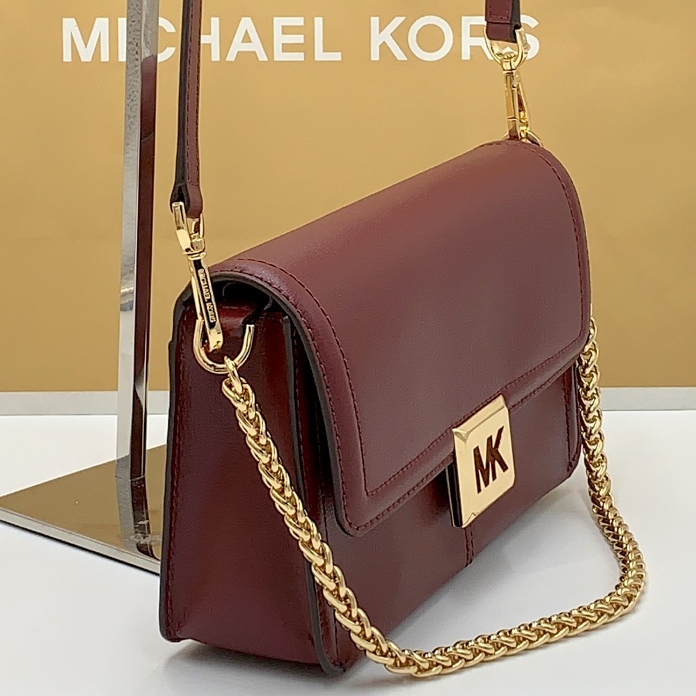 MICHAEL KORS SONIA MEDIUM EAST WEST SHOULDER CROSSBODY BAG MERLOT COLOR - Picture 2 of 16